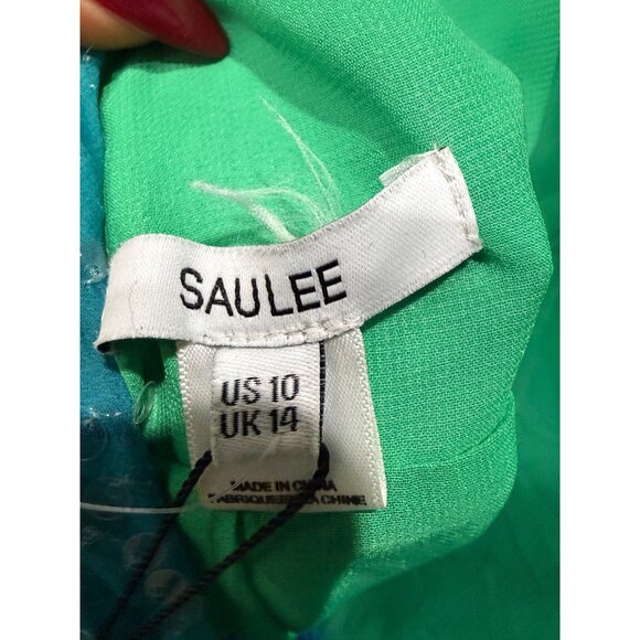 Sau Lee Jewel Dress in Green Blue Ombre - Picture 10 of 11